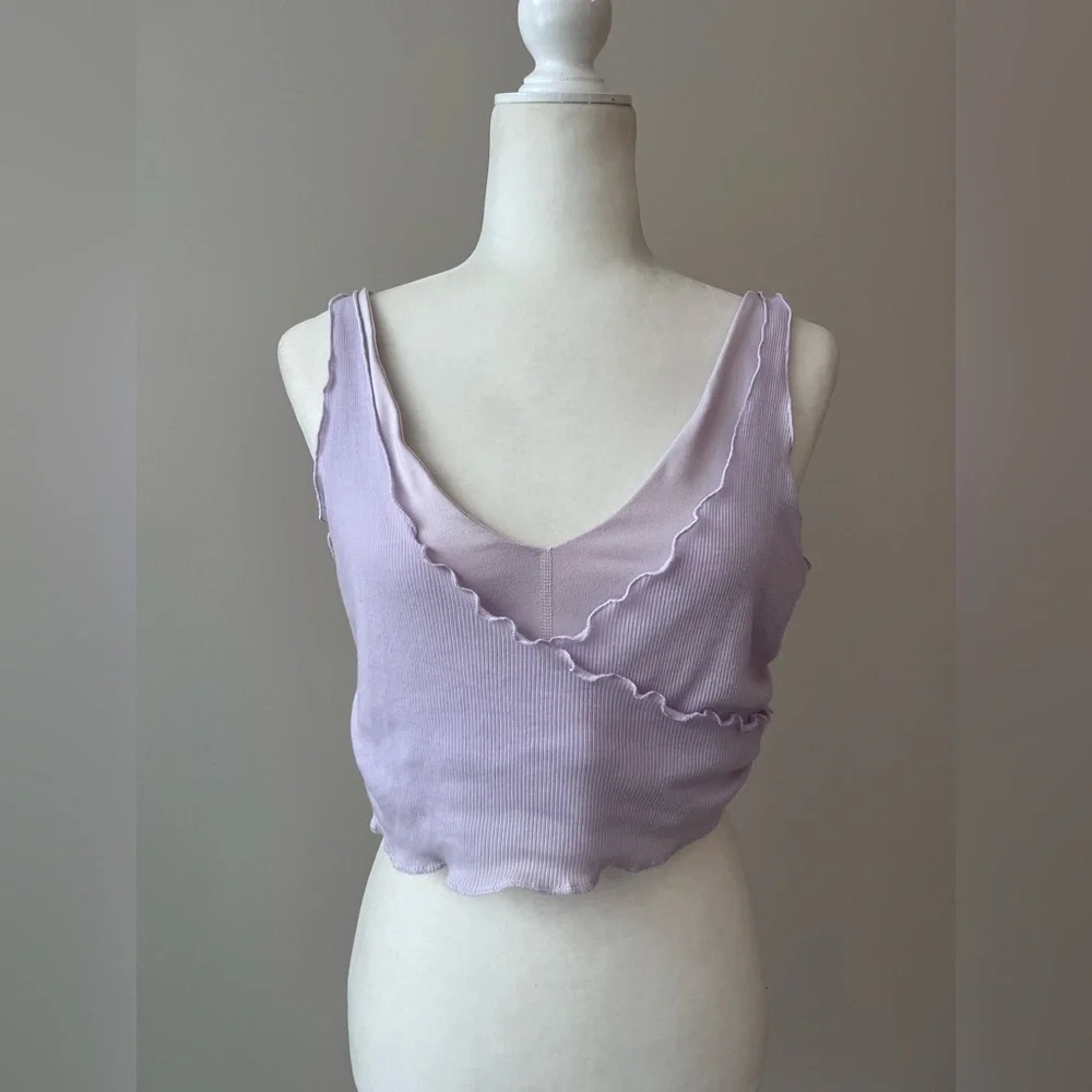 FP Movement Lilac Sports Bra and Lettuce Trim Top - Picture 1 of 6